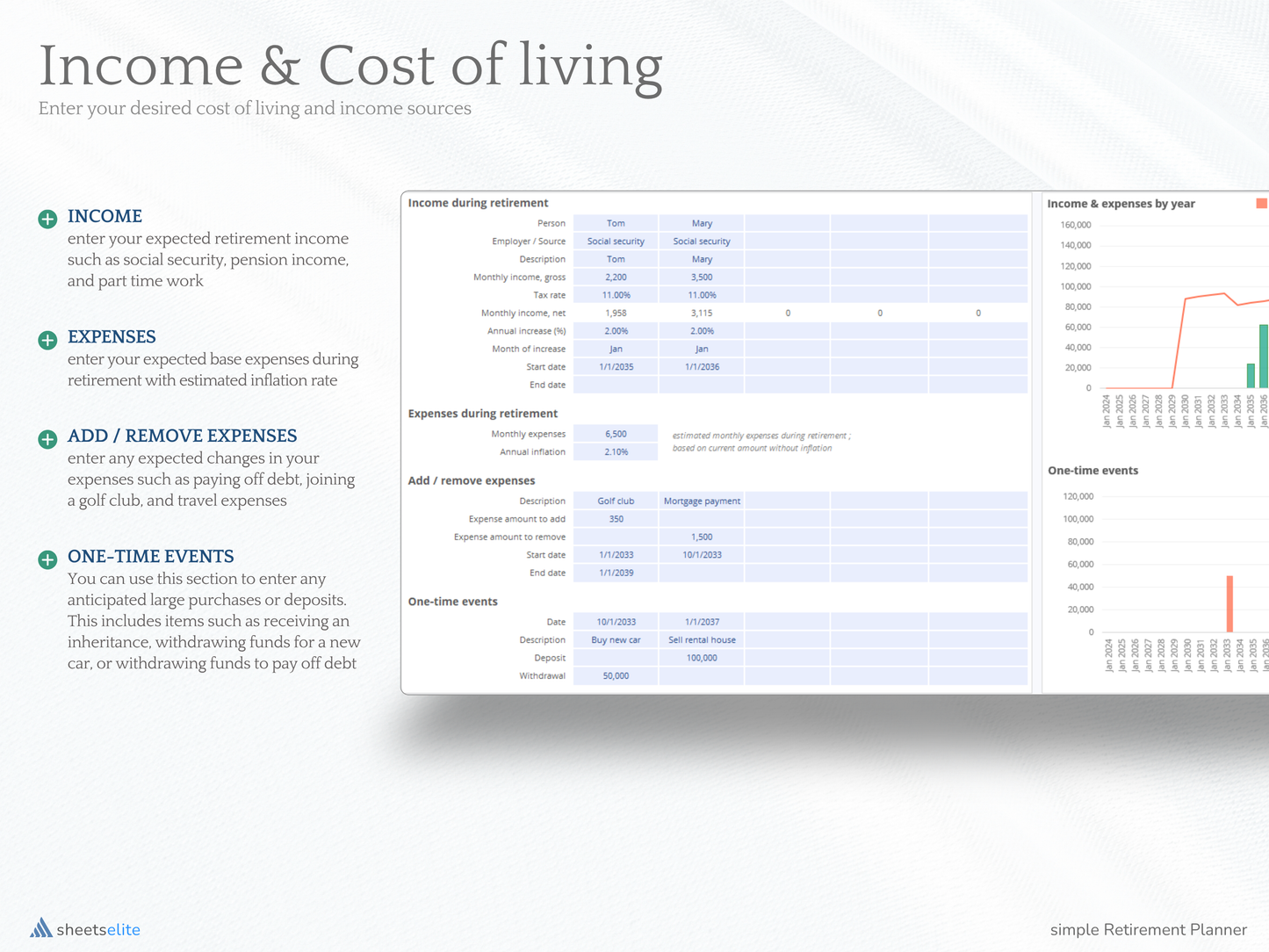 Simple Retirement Planner - Excel Template | Instant Download | Digital Finance Planner