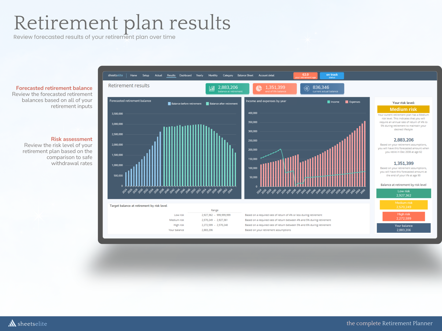 The Complete Retirement Planner - Excel Template | Instant Download | Digital Finance Planner