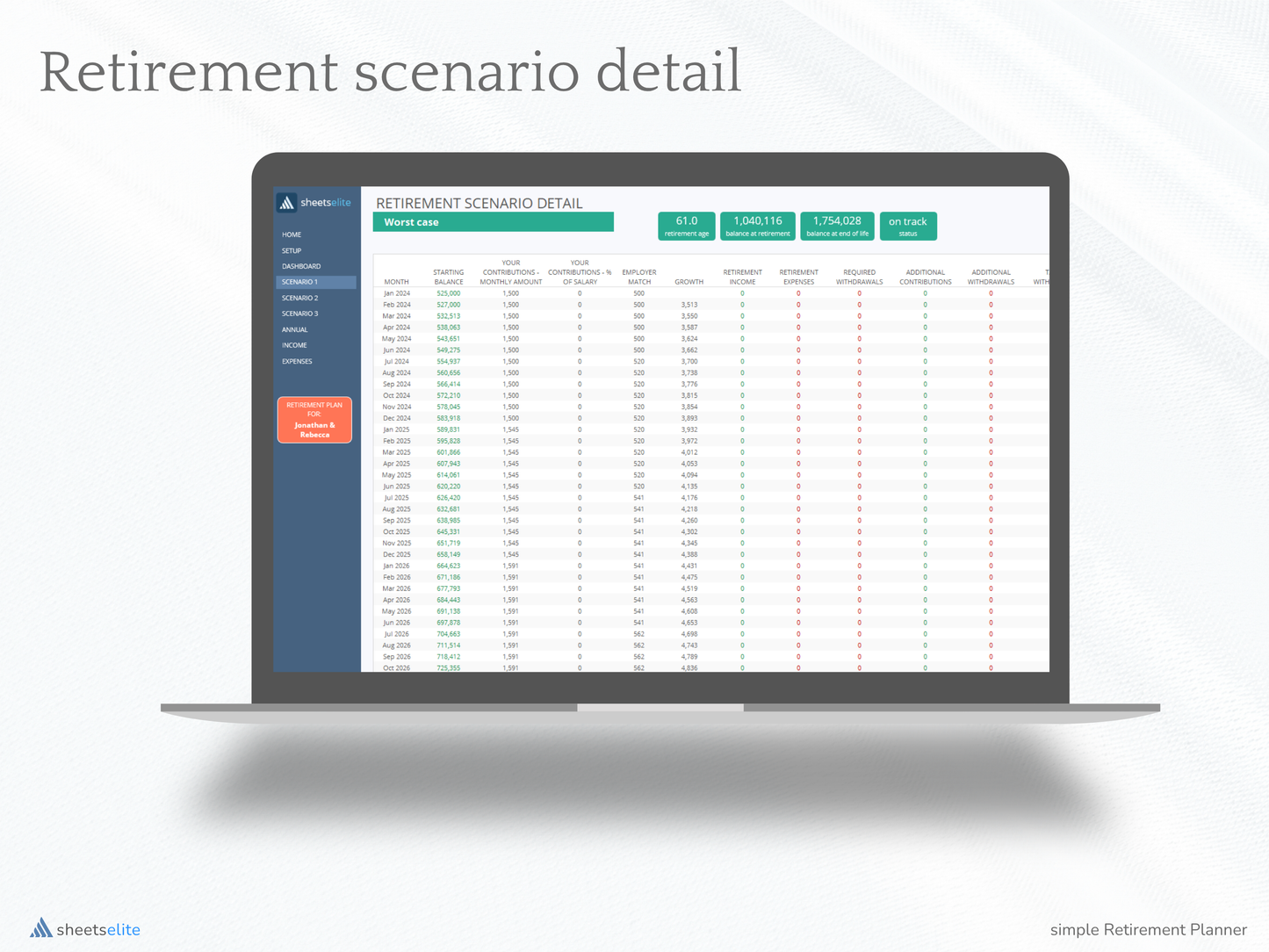 Simple Retirement Planner - Excel Template | Instant Download | Digital Finance Planner