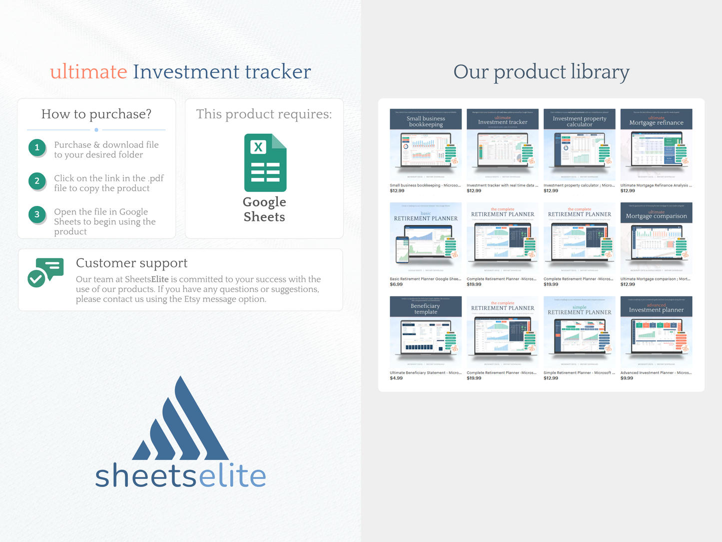 Investment Tracker - Google Sheets Template | Instant Download | Digital Finance Planner