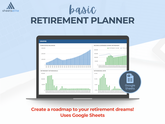 Basic retirement planner - Google Sheets Template | Instant Download | Digital Finance Planner