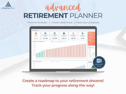 Advanced Retirement Planner - Excel Template | Instant Download | Digital Finance Planner