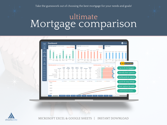 Ultimate Mortgage Comparison - Excel & Google Sheets Template | Instant Download | Digital Finance Planner