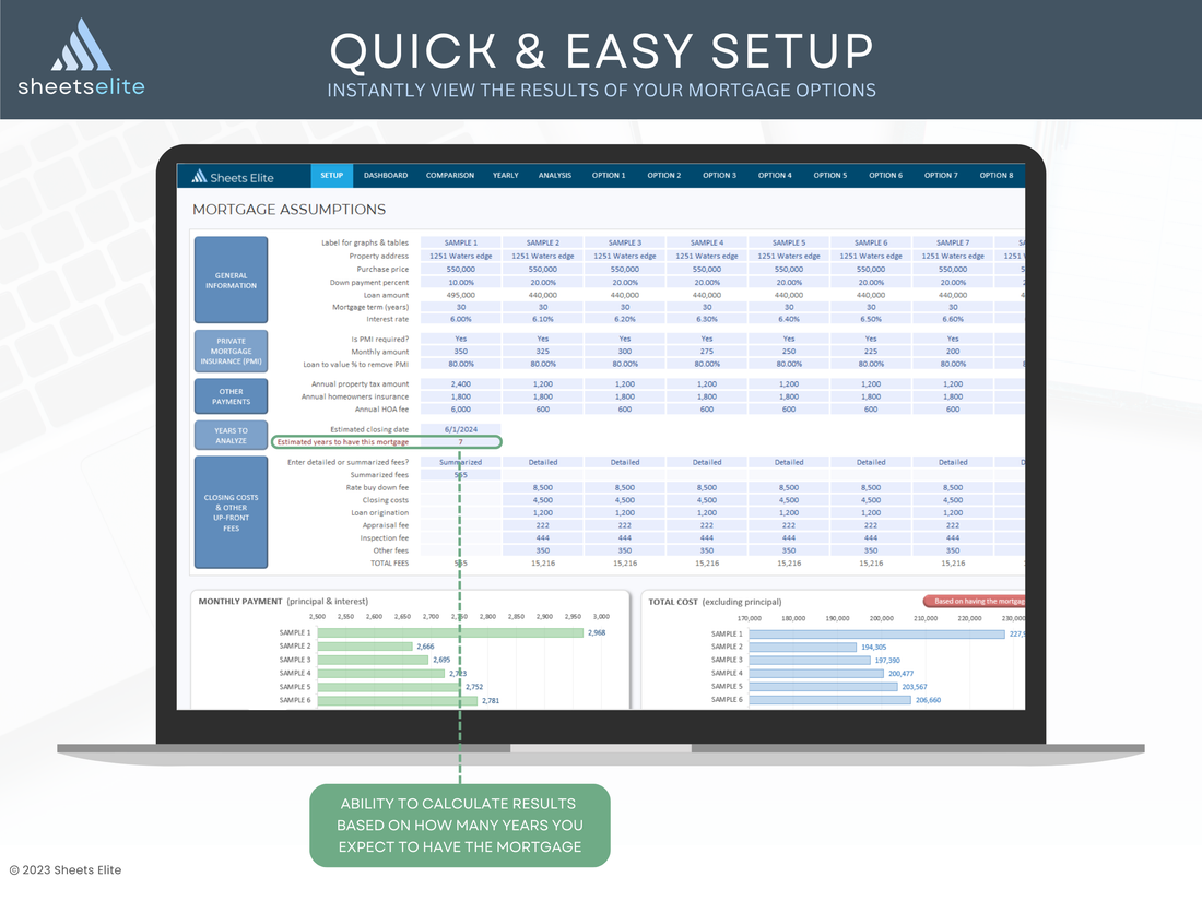 Mortgage Comparison using Microsoft Excel