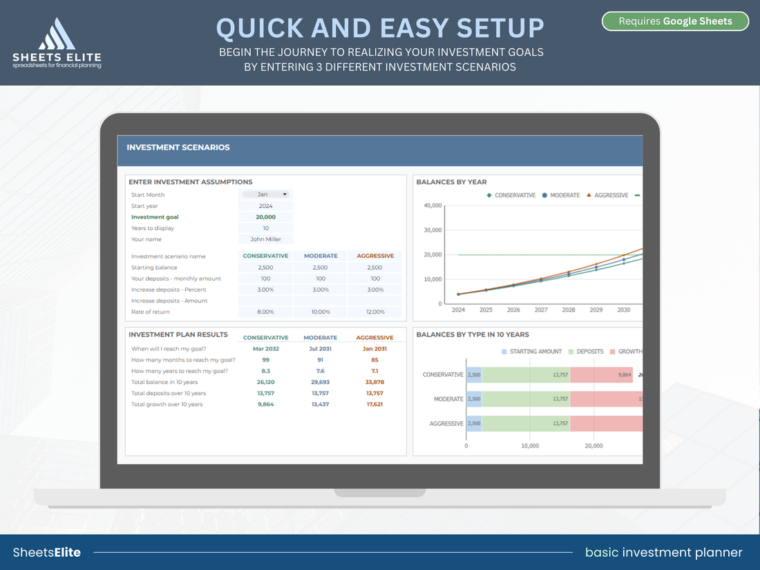 Basic investment planner using Google Sheets