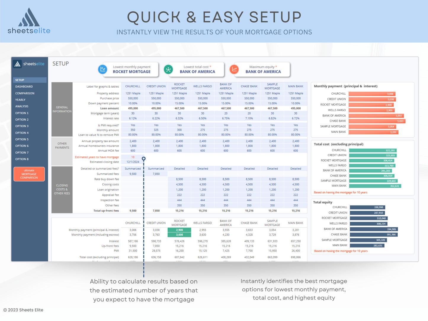 Ultimate Mortgage Comparison - Excel & Google Sheets Template | Instant Download | Digital Finance Planner