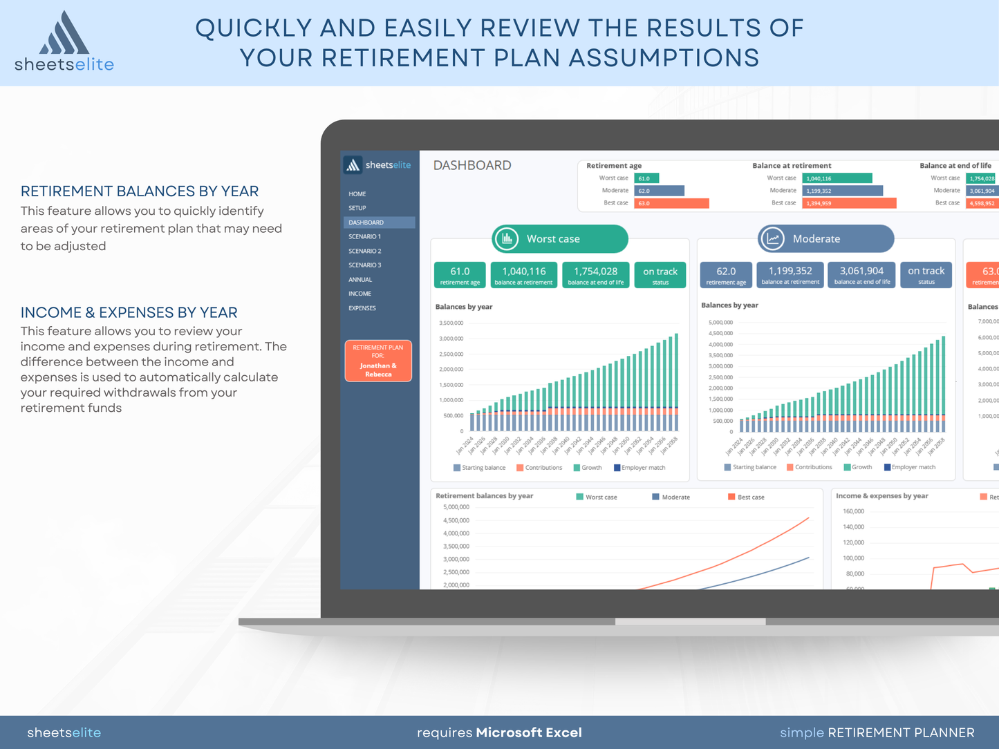 Simple Retirement Planner - Excel Template | Instant Download | Digital Finance Planner