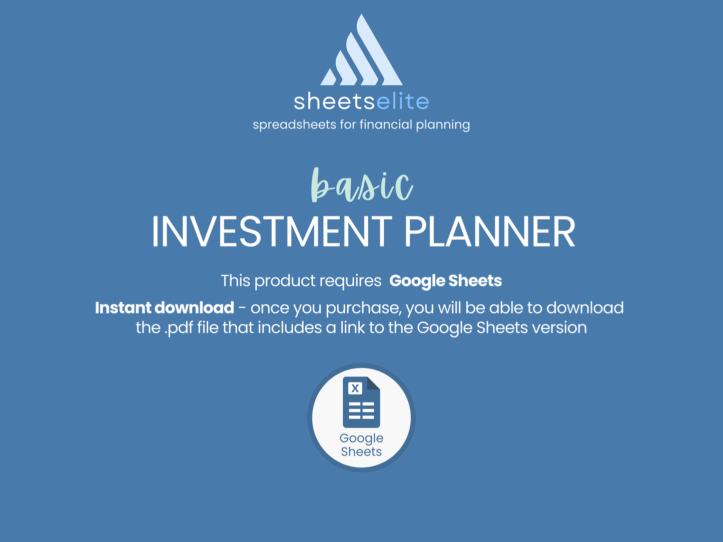 Basic investment planner - Google Sheets Template | Instant Download | Digital Finance Planner