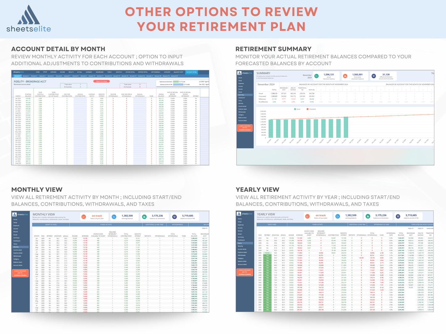 Advanced Retirement Planner - Excel Template | Instant Download | Digital Finance Planner