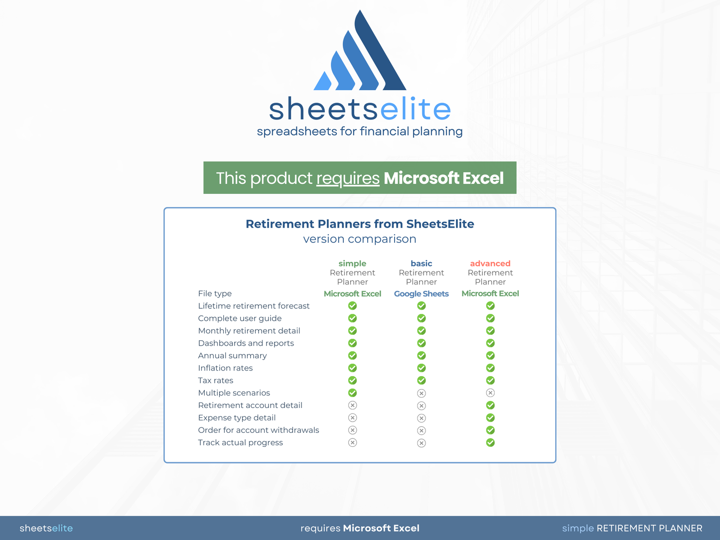 Simple Retirement Planner - Excel Template | Instant Download | Digital Finance Planner